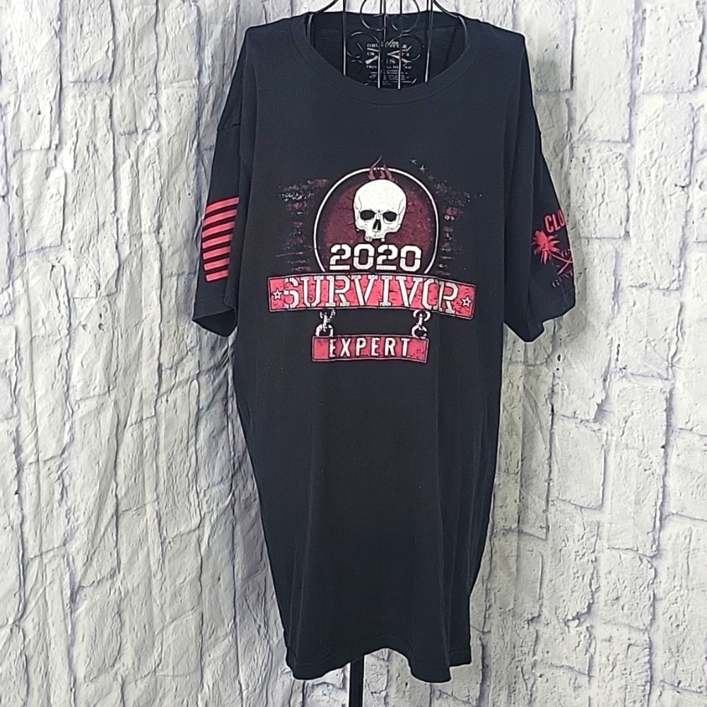 GRUNT STYLE Men's Patriotic 2020 Survivor Skull‎ T Shirt XXL